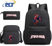 Spider-Man Printed Student Schoolbag Set Children's Backpack Shoulder Bag Pencil Case Three-piece Set