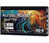 60 colores doble punta acrílico marcadores estudiante arte pigmento mano pintura zapatos impermeable pincel