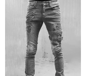 Pantalones vaqueros rectos de talla grande para hombre, ropa de calle para novio, cremalleras ajustadas, pantalones vaqueros largos en