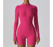 Yoga Sports Jumpsuits Women Fitness Suit Half Zip Short Overalls Sportswear Gym Outfit Long Sleeve Bodysuit Workout Clothing