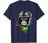 Smoking Chimpanzee Guyana Guyanese T-Shirt Men Graphic T Shirts Casual Cotton Daily Four Seasons Tees Anime Clothes Shirt
