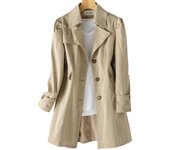 Women's medium length thin windbreaker, spring and autumn top
