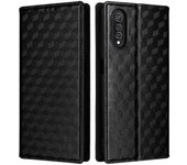 For Cubot X70 Case Rhombus Imprinted PU Leather Magnetic Auto-absorbed Phone Cover
