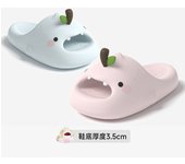 Mandarin duck apple shark pull zapatillas mujer verano casa EVA antideslizante sandalias de baño hombres 3,5CM fondo grueso
