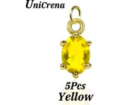 UniCrena Zircon Charms For Jewelry Making Gold Plated Birthstone Crystal Charm Necklace Bracelets Earring Tiny Dainty Pendant Adjustable Hypoallergenic Gift for Mom Daughter Birthday Anniversary 12 Colors 5～8Pcs