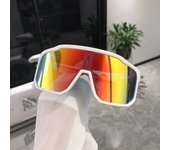 Bicycle riding glasses white frame transparent large frame outdoor sunglasses windproof sand ultraviolet sunglasses