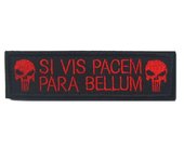 Embroidered Skull Si Vis Pacem Para Bellum Patches Tactical Hook Fastener Badge For vest Backpack Jacket