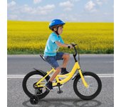 Bicicleta infantil de 16 pulgadas, bicicleta para niños con ruedas estabilizadoras extraíbles y mango antideslizante