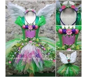 Vestido de princesa verde para niñas, disfraz de hada elfo con diadema, conjuntos de alas de Ángel, Cosplay de Halloween, ropa de fiesta para niños de 0 a 9 años