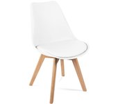 Lena White x4 - Pack de 4 sillas de Comedor, diseño nórdico con Asiento Acolchado y Respaldo ergonómico
