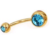 2Pcs Gold Color Crystal Rhinestone Flower Body Piercing Belly Navel Ring Button Bar Jewelry crystal navel belly ring navel rings