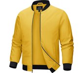 MAGCOMSEN Men's Bomber Jacket Lightweight Jacket Full Zip Light Waterproof Windbreaker Casual Stylish Golf outdoor Sport Coats