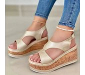 Sandalias de tacón de cuña para mujer, zapatos de verano