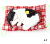 Juguetes de peluche de simulación de animales para niños, muñeco de felpa para dormir, gatos con sonido, decoraciones de juguete, regalo de cumpleaños para niños