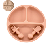 4 unids/set plato de comedor de silicona seguro para bebé, platos sólidos de dibujos animados para niños, juego de vajilla para bebé con cara sonriente, plato Retro para niños