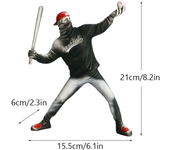 Resin Baseball Bat Thrower Sculptures Banksy Statue Collection Pop Modern Art Crafts Interior Decoration Accessories Bookshelf
