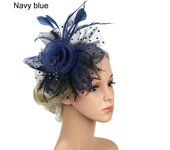 Flower Feathers Hair Clip Fascinator Hat for Women Tea Party Headband Wedding Cocktail Mesh Alice Headband Clip