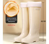 Botas de goma impermeables adulto antideslizante zapatos de lluvia largo caliente hasta la rodilla zapatos altos de agua