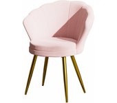 Rcynview  1pcs  Velvet Armchair Shell Armchair with Gold Legs, Comfortable Bedroom Armchair Relax Chair for Living Room/Bedroom (Pink)
