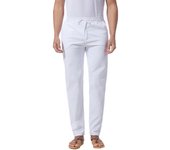 Pantalones casuales masculinos sueltos, grandes, elásticos, pantalones de algodón de cintura elástica y pantalones sólidos