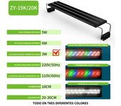 Lámpara Extensible Super Delgada LED Para Acuario 20-60CM Luz De Plantas Acuáticas Clip En Impermeable Para Tanque De Peces 110v-240v