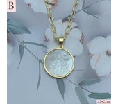 New Round Medal Sea Shell Saint Benedict Cross Necklace Female Virgin Mary Pendant Neck Religious Jewelry For Women Gif