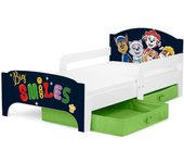 Cama Infantil de Madera - Zoo - Marco de Cama, Colchón y Cajón, robustro Cómodo Dormitorio Impresa, Muebles para Niños, Espacio para Dormir: 140/70 cm