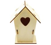 3pcs Bird Villas Wooden Bird Nest Minimalist Cartoon Bird Cage Hanging Creative Bird Feeder Hammock