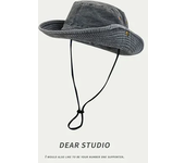 2025 sombreros de cubo de senderismo de vaquero azul con cuerda para hombres sombrero de sol de playa de mezclilla para mujeres pareja al aire libre Bob Panamá gorra de pescador de verano