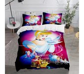 Princess Snow White Bedding Set,Cinderella Ella Bed Cover,Ariel& Aurora Bed Cover,3D Children Rapunzel Bedding Set