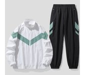 Rdovkxua Conjunto Deportivo Casual Para Hombres Primavera/Verano Chaqueta De Tracksuit Con Cremallera, Pantalones Con Cordón Material De Poliéster Diseño Sólido