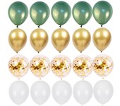 20Pcs Jungle Animal Theme Retro Green Gold White Latex Balloons Wedding Baby Shower Birthday Party Decoration Supplies