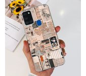 For Galaxy A21s Phone Case Oil Flower Butterfly Painting Soft Clear Housing For Samsung Galaxy A21s SM-217F TPU Silcione Capas