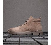 Botas de cuero para hombre Tendencia casual Zapatos de herramientas de caña alta Botas individuales