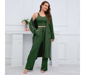 Women's Three-piece Suit New Vest Long Sleeve Long Cape Coat Wide Leg Trousers Casual Suit