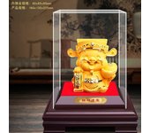 New Ornament with Mid Ribbon, Business Fair Sales, Golden God of Wealth Recruitment Crafts