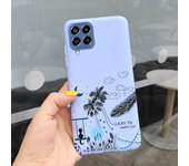 For Samsung Glaxy M33 5G Case SM-M336B Matte Soft Silicone Back Cover On Funda Samsung M33 M 33 Dinosaur Cute Cat Bumper Etui