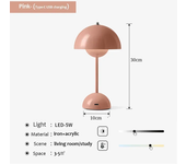 Lámpara de mesa de seta recargable por USB, accesorio de iluminación interior con ajuste de tres velocidades, lámpara de escritorio de brote de flores, decoración del Hoom, luz nocturna