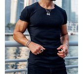 Camiseta De Deporte De Verano Para Hombre Camiseta De Entrenamiento Con Cuello Redondo Y Mangas Cortas Secado Rápido Polyester