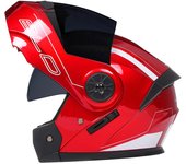 Personalidad Flip Up Helmet de La Motocicleta de Doble Lente Cascos Modulares Forro Lavable Helmet de La Motocicleta Bluetooth Dot Certificación Hombre Mujer