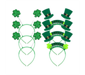 St Patricks Day Decorations with Green Glasses Necklaces Headband Bracelets Coins, Tattoos Stickers for St Patricks Day