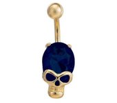 1 Pc 14g punk shining zircon skull belly button rings gold silver-color navel piercing body jewelry navel belly earrings