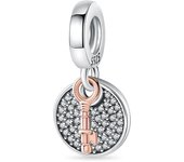 925 Sterling Silver Creative Two-Tone Key Pendant Beads Fit Pandora Original Bracelet Charms Beads Women's Jewelry Gift