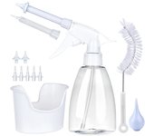Kit de Limpieza de Cera de Oreja de 500ML Herramienta de Aluminio para Adultos y Niños con Botella de Irrigación de Agua Cuidado del Oido Normal con Batería