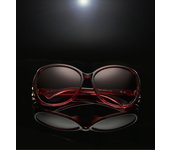 Nuevas gafas de sol para mujer cabeza de zorro con diamante moda progresiva de dos colores anti-ultravioleta marco grande gafas de sol polarizadas