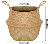Cestas de almacenamiento Natural de algas marinas, maceta de flores de estilo nórdico, cesta de plantas, bolsa de cultivo tejida de paja, maceta colgante, decoración del hogar