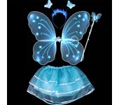Colorful Kids Fairy Tutu Skirts Princess Costume Sets Wand Headband Wear Butterfly Wings