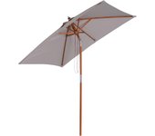 Sombrilla Terraza Exterior 200x150 cm Sombrilla de Jardín Rectangular con Ángulo Ajustable Mástil de Madera y Manivela Parasol para Patio Terraza