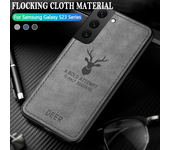 Funda de ciervo de piel de tela delgada para Samsung Galaxy S23 Ultra FE S22 S21 S24 Ultra A15 A25 A35 A55 A34 A52 A54 5G