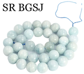 5-16mm AAA Grade Pure Aquamarine Round Genuine Natural Blue Stone Jewelry Making Stone DIY Necklace Spacer Beads 15"
